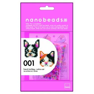 80-63000 ｎａｎｏｂｅａｄｓ  001　フレンチブルドッグ/ミケネコ