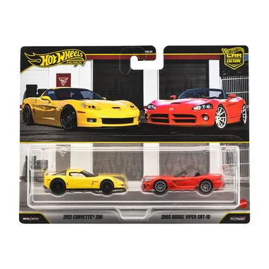 【予約】JHW54  ホットウィール プレミアム2パック 2012 コルベット Z06 / 2003 ダッジバイパー SRT-10