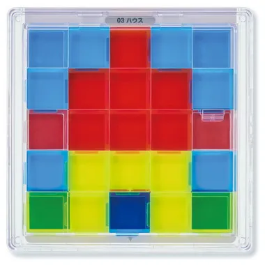 いろをかさねてとくパズル　いろイロパズル　きかがくもよう