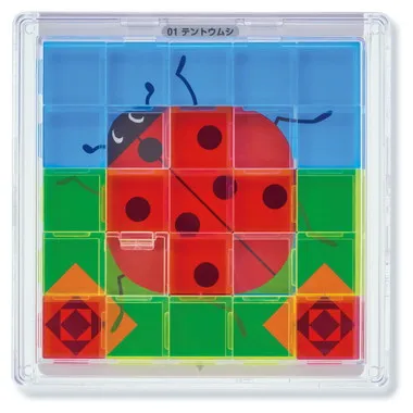 いろをかさねてとくパズル　いろイロパズル　いきもの