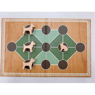 【メーカー取寄】479050 木製パズル＆ゲーム　うさぎと猟犬