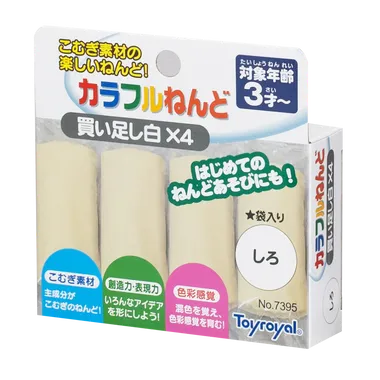 【メーカー取寄】7395 カラフルねんど白×4