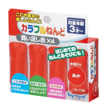 【メーカー取寄】7396 カラフルねんど赤×4