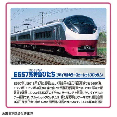 Ｓ－１９　Ｅ６５７系特急ひたち（リバイバルカラースカーレットブロッサム）
