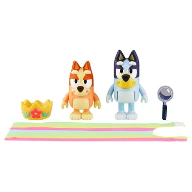 ブルーイ　ブルーイなかよしフィギュアセット　クイーンビンゴとブルーイ