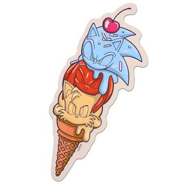 |メーカー品切れ中|【メーカー取寄】ソニック・ザ・ヘッジホッグ　トラベルステッカー　③ICE CREAM