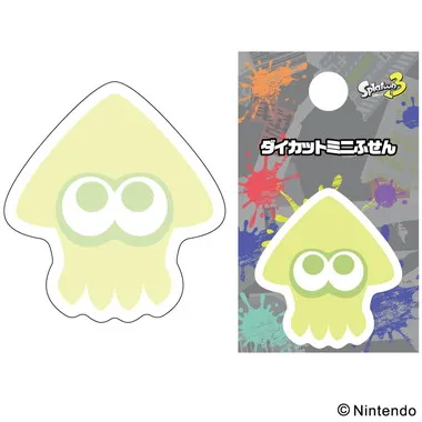【メーカー取寄】ダイカットミニふせん ①イカ　スプラトゥーン3