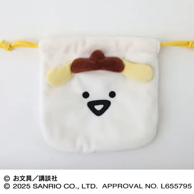 |メーカー品切れ中|【メーカー取寄】もふもふフェイス巾着 ②お文具さん