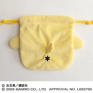 |メーカー品切れ中|【メーカー取寄】もふもふフェイス巾着 ①ポムポムプリン