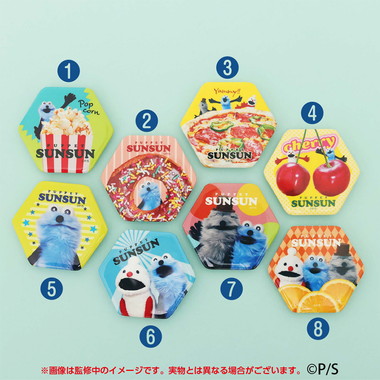 【メーカー取寄】パペットスンスン 6角形カンバッジコレクション