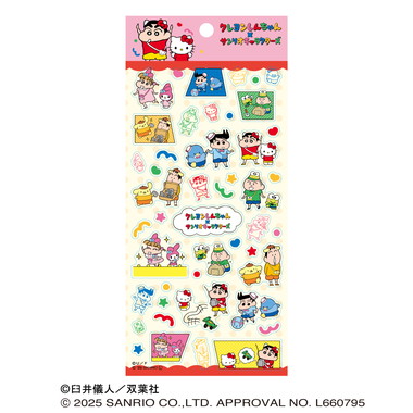 |メーカー品切れ中|【メーカー取寄】クレヨンしんちゃん×サンリオキャラクターズ みんなであそぼう クリアシール