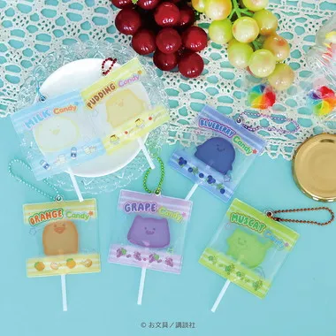 【メーカー取寄】キャンディーポップ風キーホルダーコレクション お文具といっしょ