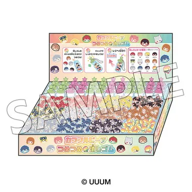 【メーカー取寄】つめつめ消しゴム(ボトル36本入) カラフルピーチ