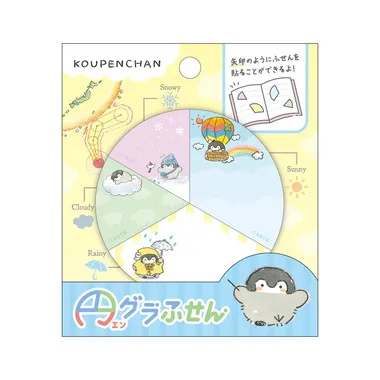 |メーカー品切れ中|【メーカー取寄】円グラふせん ①おてんき コウペンちゃん