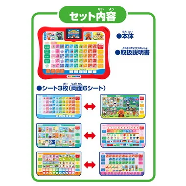 アンパンマン　見て！触って！学べるあいうえお　 カラーナビキッズタブレット