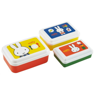 【メーカー取寄】ＳＬＵＳ３ 入れ子式シール保存容器３Ｐ ミッフィー
