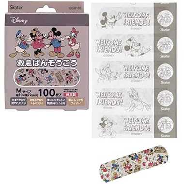 【メーカー取寄】ＱＱＢ１００ 救急ばんそうこうＭ　ミッキー＆フレンズ