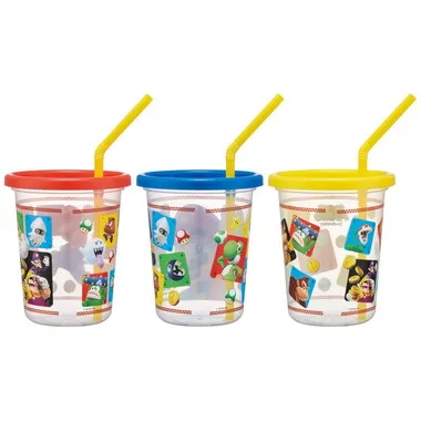 【メーカー取寄】ＳＩＨ３ＳＴ ストロー付タンブラー３個 スーパーマリオ２３