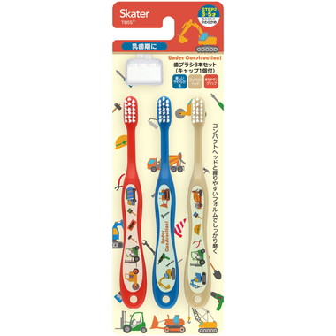 【メーカー取寄】ＴＢ５ＳＴ 園児用歯ブラシ３Ｐキャップ付 はたらくクルマ