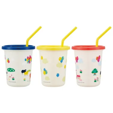【メーカー取寄】ＳＩＨ３ＳＴ ストロー付タンブラー３２０ｍｌ３個セット きかんしゃトーマス