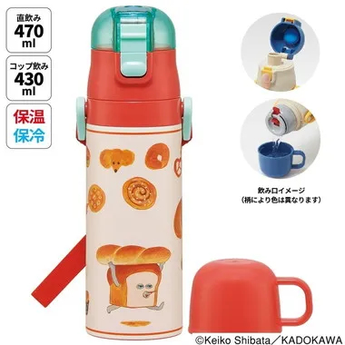 【メーカー取寄】ＳＫＤＣ４ 超軽量コンパクト２ＷＡＹステンレスボトル　パンどろぼう