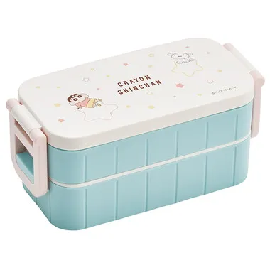 【メーカー取寄】ＹＺＷ３ タイトランチボックス２段 クレしん（パステル）