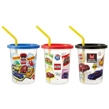 【メーカー取寄】ＳＩＨ３ＳＴ ストロー付タンブラー３個　トミカ２６