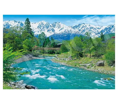 【メーカー取寄】09-043s 白馬三山と清流-長野