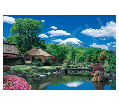 【メーカー取寄】09-051s 富士山と忍野村-山梨