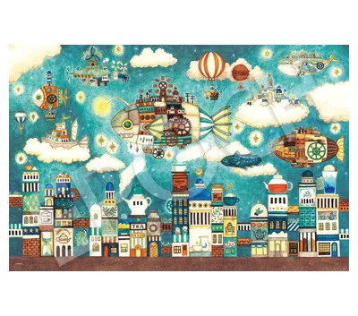 【メーカー取寄】12-620s 空想街カフェの奥の空飛ぶ魚の街