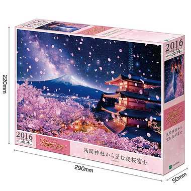 22-107s 浅間神社から望む夜桜富士