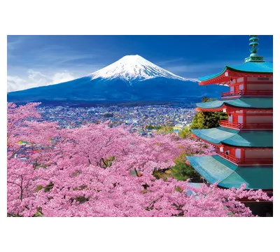 25-195ｓ 春風富士と五重塔-山梨