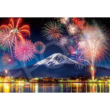 【予約】28-056s 河口湖畔 富士と花火-山梨