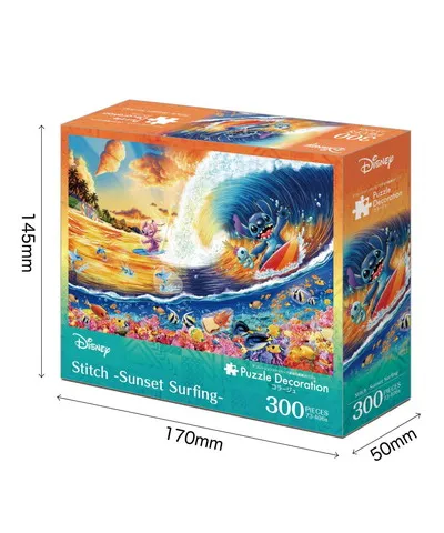 【メーカー取寄】73-406s Stitch -Sunset Surfing- 300ピース　（スティッチ　-サンセットサーフィン-　300ピース）