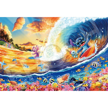 【メーカー取寄】73-406s Stitch -Sunset Surfing- 300ピース　（スティッチ　-サンセットサーフィン-　300ピース）