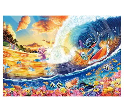 【メーカー取寄】73-406s Stitch -Sunset Surfing- 300ピース　（スティッチ　-サンセットサーフィン-　300ピース）