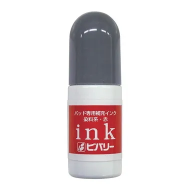 【メーカー取寄】INK-006 パッド専用補充インク赤　（染料系）せんせいスタンプ専用
