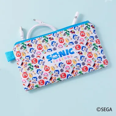 SONIC＆FRIENDS スクエアポーチ (総柄)