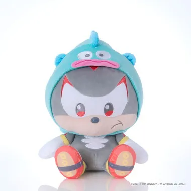 SONIC＆FRIENDS Sanrio characters ぬいぐるみM　シャドウ×ハンギョドンシャドウ×ハンギョドン