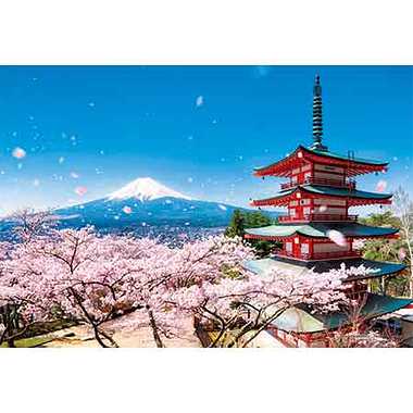 【メーカー取寄】01-2092 富士と桜吹雪の五重塔（山梨）